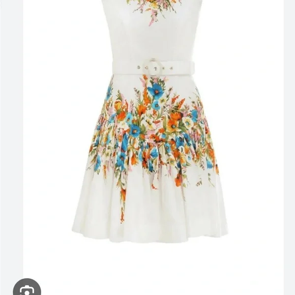 BNWT Zimmermann Estelle Tie Mini Dress Size 1 - Picture 3 of 11